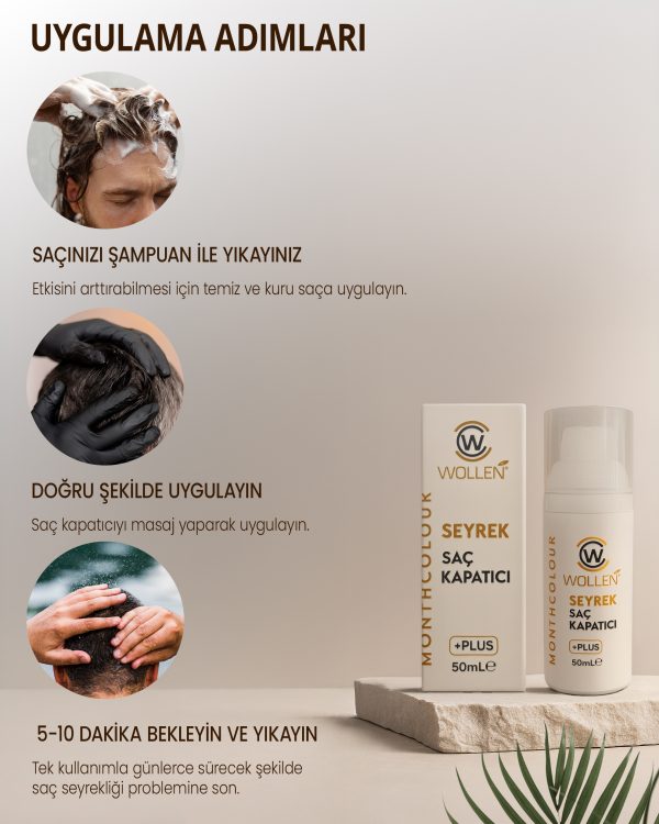 wollen kozmetİk saç kapatıcı dolgunlaştırıcı sıvı krem 50 ml